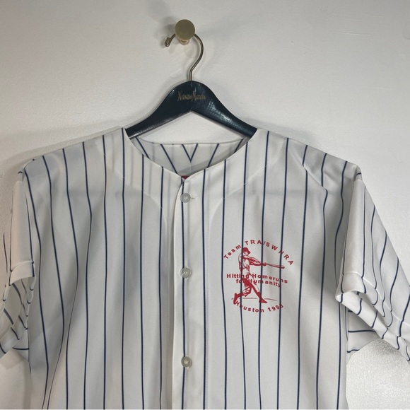 VTG Empire Baseball Shirt Mens 42/44 Black White Red Homeruns for Humanity 1998 - Picture 2 of 16